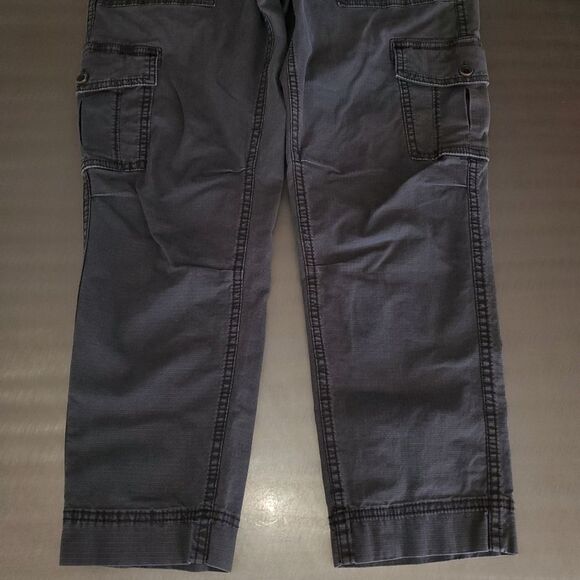 Anthropologie Jennie Ripstop High Rise Cargo Ankle Pant Washed Black Utility 28 - Picture 4 of 14
